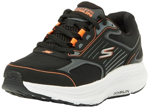 Skechers Men's Go Run Consistent 2.0 Trainers, Black and Orange Leather/Textile, 8 UK