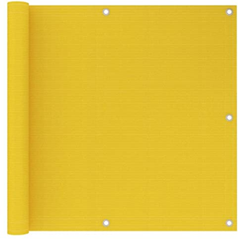 ZQQLVOO Sichtschutz Zaun Seitenmarkise Balkonmarkisen Balkonsichtschutz Markise Balkon Balkon-Sichtschutz Gelb 90x300 cm HDPE