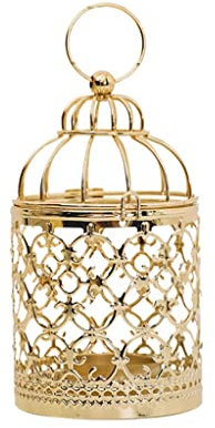 Kandelaber Nodic Birdcage Form Kerzenhalter Dekorative Votive Hängende Laterne Vintage Weihnachten Legierung Kerzenständer Wohnkultur Kerzenständer (Color : B)