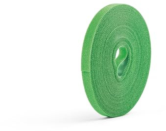 Upyard Pflanzenband Grün - Pflanzenbinder Klett für sichere Befestigung und optimales Wachstum - Wiederverschließbare Kabelbinder und Kletterhilfe für Pflanzen 10m