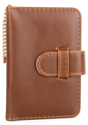 HIYQIN Mini Fotoalbum mit 28 Taschen Kompatibel mit Fujifilm Instax 2x3 Film - für Instax Mini Liplay Mini 12 11 9 8+ 40 50s 90 99 7s EVO, Fotoalbum mit Schlüsselanhänger - Braun