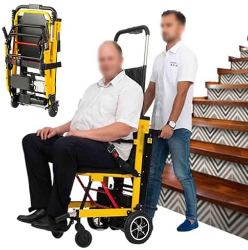 Elektrischer Rollstuhl-Treppenlift, zusammenklappbarer Treppensteigrollstuhl für Behinderte und ältere Menschen, mobiler tragbarer Treppenrollstuhl-Sessellift