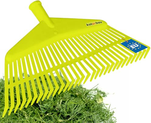 KOTARBAU® Râteau éventail 23 x 42 cm |Ramasse-feuilles |Rateau A Feuille vert clair |Rateau Feuilles Jardin |Balai A Gazon |Rateau A Gazon |Balai A Feuilles |Râteau à Feuilles |Balai à Gazon sans tige