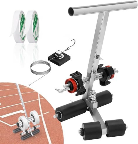 Applicateur de ruban de sol, machine à ruban de ligne de cour avec kit de cercle de dessin, équipement de marquage de ruban de masquage pour asphalte ou béton, allée, avertissement routier
