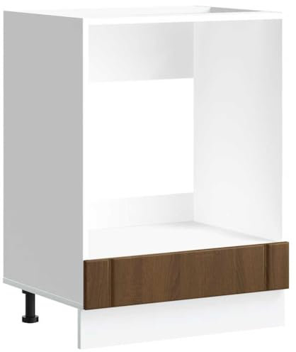 vidaXL oven cabinet lucca - brown oak wood, 60x46x81.5 cm - engineered kitchen storage unit, adjustable feet
