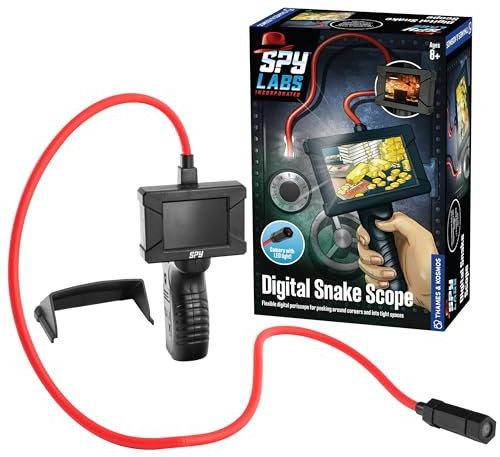 Thames & Kosmos Spy Labs Inc: Snake Scope digitale | Giocattolo detective per ragazzi e ragazze dai 8 anni in su | Telecamera periscopio digitale flessibile da 26 pollici per indagini discrete