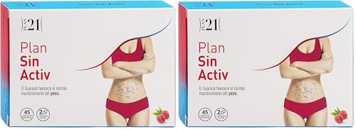 PLAMECA Plan Sin Activ Control de Peso y Activa Metabolismo Sin Esfuerzo, Pimienta Negra, Cetona de Frambuesa, Extracto seco de Guaraná, Pomelo y otros, 45 Cápsulas Vegetales (Paquete de 2)
