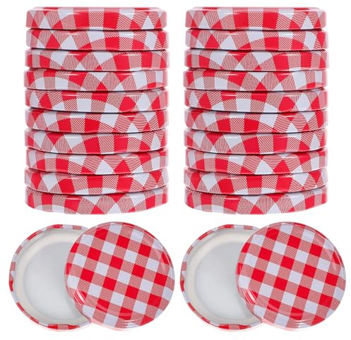 ULTECHNOVO Couvercles pour Pots de Confiture en Fer Design Étanche Visser Lot de 40 Accessoires pour Bocaux Idéals Conservation Cuisine et Réfrigérateur