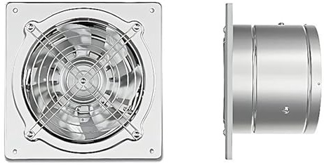 HUIZHITENGDA 110v,12inch, Ventilatori da 12 Pollici per finestre e pareti silenziosi, con valvola di Non Ritorno Anti-reflusso, estrattore in Metallo per Ventilazione per casa, Ufficio e Cucina