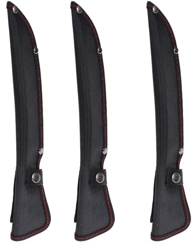 TOPPERFUN Funda Protectora para Cuchillos de Carnicero 3 Piezas de Tela Oxford Negra Cierre a Presión 275 CM Estuche Portátil Resistente para Cocina Camping y Viaje