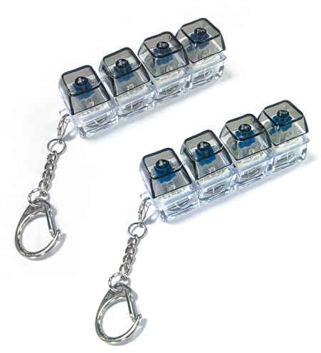 Keyboard Fidget Toy 2Pcs, LED Keycap Fidget Keyring with Click Soundn | fidget toy, 2Pcs, keyboard keycap, LED light, keyring, click sound, stress relief, office travel