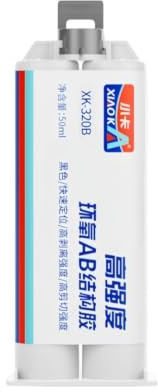 VIDOO XK-320 Fluido Unión Multimaterial Cemento Epoxi Ajuste Rápido Pegamento Junta Estructural Alta Resistencia Corte para Hierro Aluminio Madera 50ml Adhesivo - Negro