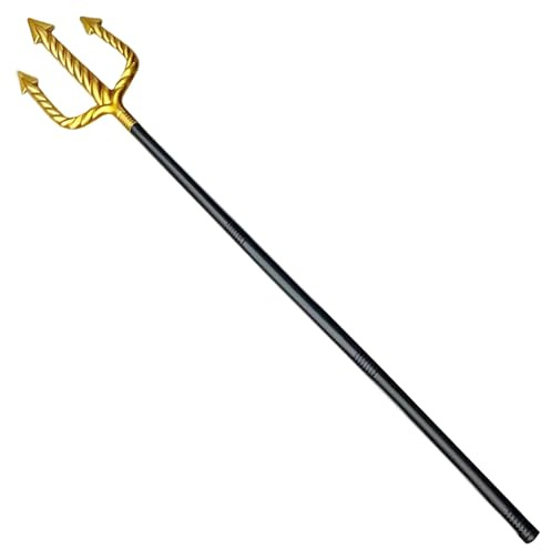 Décorations d'Halloween, Fourche du Diable Trident du Diable de 48, 4 pouces pour Accessoires de Costume d'Halloween Détachable 3 Sections Pôle Trident Lance Costume Fourche pour Adultes et Enfants