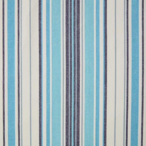 HOMESCAPES New England: blau-weiß gestreifter Stoff Meterware 150 cm breit, blau-weißer Stoff 100% Baumwolle, Dekostoff Baumwolle Streifen blau, Oeko-Tex Stoff zum Nähen