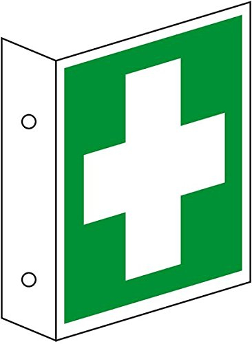 LEMAX® Rettungs-Fahnenschild Erste Hilfe, doppelseitig, ASR/ISO, Kunststoff, 200x200mm