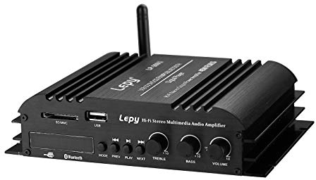 Amplificatore Stereo Bluetooth, Uscita Audio a 4 Canali, con Controllo Remoto e LED