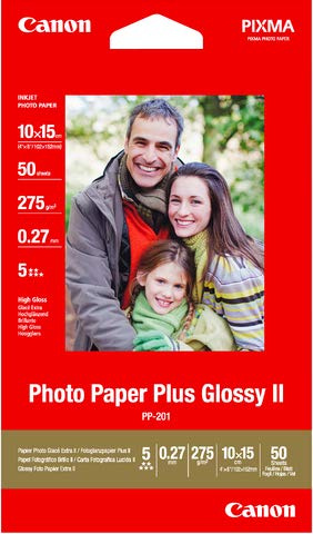 Canon Inkjetpapier PP-201, 10 x 15 cm, 275 g/m², weiß, hochglänzend (50 Blatt), Sie erhalten 1 Packung á 50 Blatt