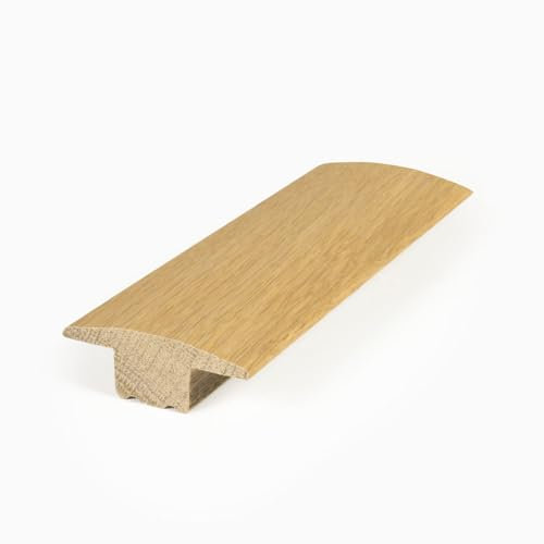 Solid Oak 15mm T Section Door Bar Threshold Trim Moulding Pre Finished Or Un Finished (Pre Finished Oak, 0.9M)