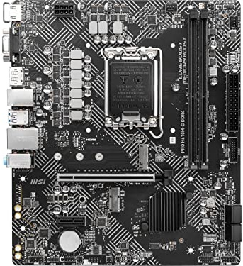 MSI PRO H610M-G DDR4 moderkort, Micro-ATX stöder Intel Core processorer 12:e generationen, LGA 1700, 2 x DIMMs (3200MHz), 1x PCIe 4.0 x 16 plats, 1 x M.2 Gen3, Intel 1G LAN, HDMI 2.1, DP 1.4 och VGA