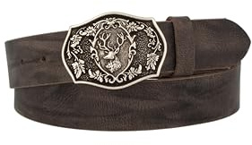 MGM Unisex Trachtengürtel mit Hirsch Gürtel (1er Pack)