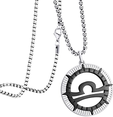 555Jewelry Stainless Steel Zodiac Pendant Necklace for Men Women