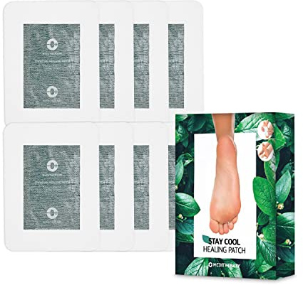 MEDITHERAPY Stay Cool Healing Patch (8ea), Korean Foot Pads for Relaxing, Foot Patches, Detoxing Pads, All Natural Herb Remedy, Stress Relief