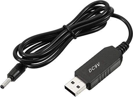YOKIVE DC 5V a DC 9V USB Step Up Tensione Convertitore, Cavo Alimentazione con DC Jack 3,5 mm x 1,35 mm, Ottimo per Router,fotocamera, Auto Guida Registratore (Nero, 6W 1A)