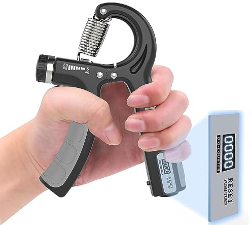 PROIRON Hand Grips Strengthener 2 Pack | or Single with Counter (0-9999)| 5-60kg Adjustable Grip Strength Trainer, Non-Slip Hand Exerciser Gripper, for Strong Wrists, Fingers, Forearm, Hands, Arm
