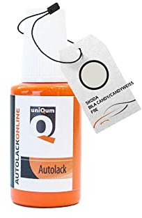 uniQum Autolack Lackstift fürs Auto für Skoda BILA Candy/CANDYWEISS F9E Autolack Reparatur 30 ml