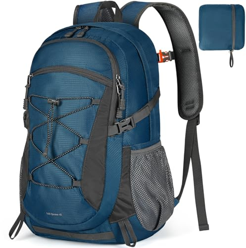 RAINSMORE Ryggsäck vandring 40 l ultralätt vikbar reseryggsäck herr dam vattentät vandringsryggsäck stor kapacitet för bergsklättring klättring sport camping