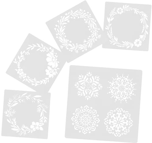 EXCEART 5 Stück Mandala-Schablonen Blumenkranz Malvorlagen Diy-Kunst Handwerk Malerei Wand Schnittschablonen Zum Malen Auf Holz Papier Möbelwand