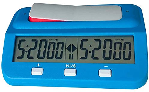 ziyuan Chess Basic Digital Chess Clock and Game Timer, Accurate Digital Portable Clock, Digital Watch Timer (Blue)