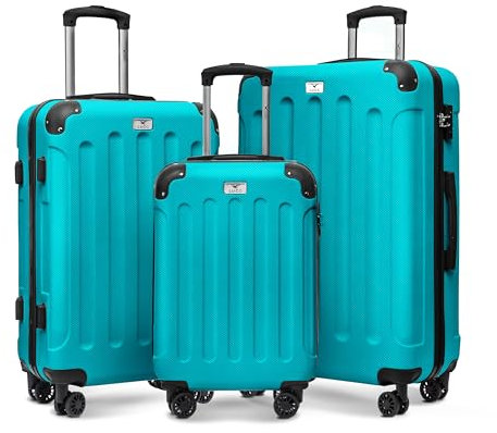 LUGG Travel Suitcase Set - Skywander 3-Piece Hard Shell Luggage, 20 24 28 Strong & Lightweight with Secure TSA Lock, Smooth 360° Wheels & Resilient Handle - Airline Approved