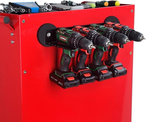ULIBERMAGNET Power Tool Organizer, Utility Storage Rack Regal mit Schraubendreher Halter, Wand Mount Heavy Duty Akku Bohrer Halter, abnehmbare Werkzeug Rack Geeignet für Garage, Werkstatt und Lager