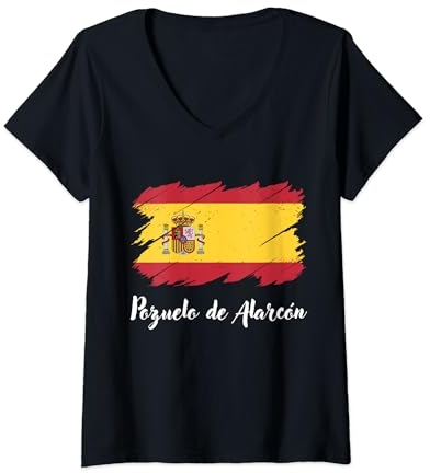 Mujer Pozuelo de Alarcón España, Bandera de España, Pozuelo de Alarcón Camiseta Cuello V