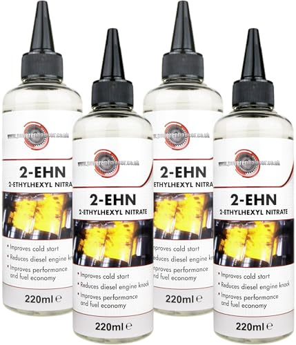 Powerenhancer Pure 2-EHN Cetane Booster - 4 x 220ml | Premium Double Filtered 2-Ethylhexyl Nitrate - Improves Cold Start, Reduces Knock & Improves Fuel Economy