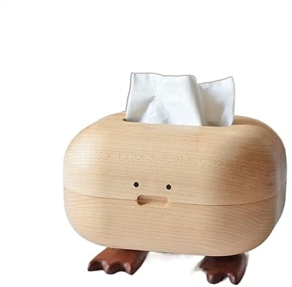 Kosmetiktücher Box Bigfoot Duck Taschentuchbox, Massivholz-Haushalts-Wohnzimmer-Papierschubladenbox, kreative und niedliche Schubladenbox für Esszimmer Badezimmer Schlafzimmer