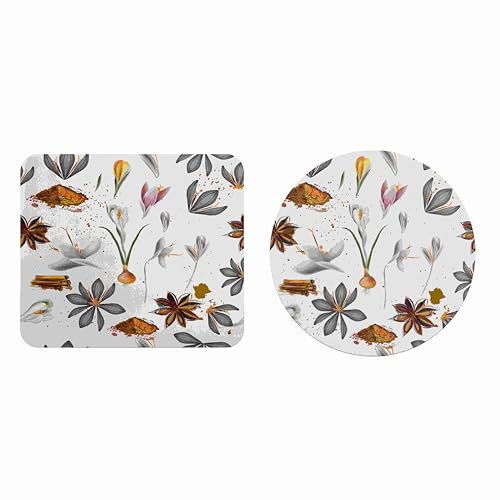 EHOMERY Mauspad XXL Gaming Anime Mousepad Orientteppich Blume Anime-Mauspads Anime Gaming Mouse Mat Für Die Schreibtischdekoration - 2 Pack [20x24 cm and Dia 20 cm]
