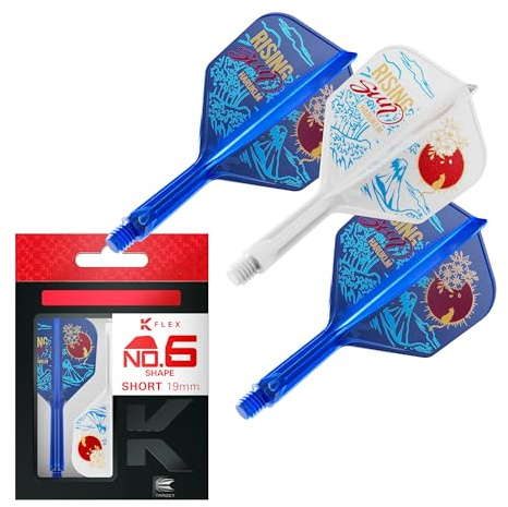 Target Japan K-Flex Rising Sun Haruki Muramatsu No.6 KFlex Dart Flights and Shafts | 3er-Pack K Flex Player Edition Zubehör | KFlex Dart-Schaft, Längen: Short, Intermediate, Medium