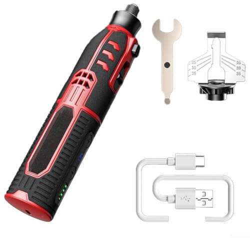 EXTRWORY Smerigliatrice elettrica a catena elettrica, 4,2 V velocità a vuoto di 5000-2200r/min, affila la tua motosega, alimentato a pastella