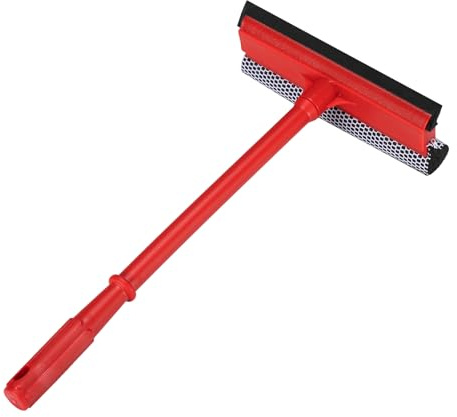 15.9 Window Squeegee for Car,2 in 1 Squeegee Window Cleaner with Long Stainless Steel Handle,Sponge Car Window Squeegee for Gas Station, Glass,Shower,Outdoor High Window Cleaning