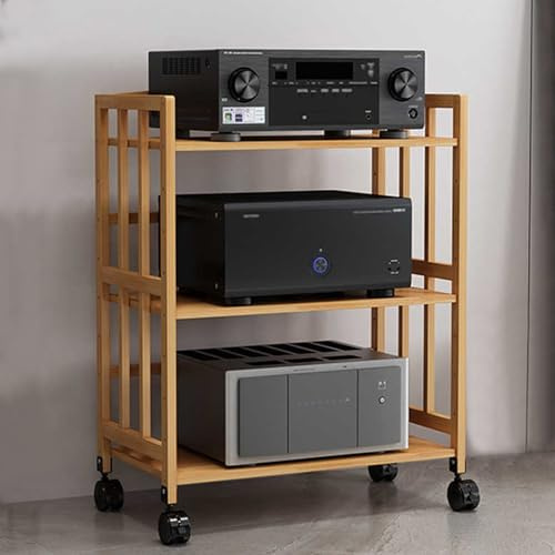 WNYAILLL HiFi Rack, Plattenspieler Tisch Mit Verstellbaren Ablage, Audio-Audio-Speicherregal, Vinyl Plattenspieler Stand, Für Wohnzimmer Spielzimmer Schlafzimmer(80cm/31.5in)