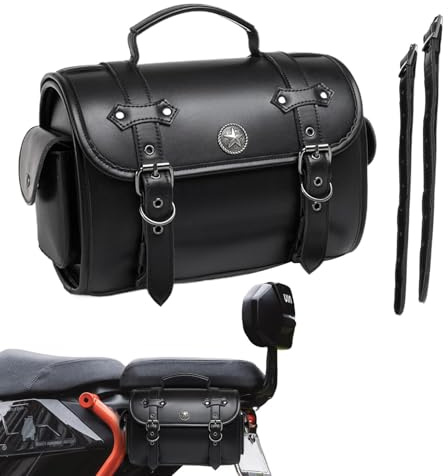 Generisch Motorrad -Satteltaschen, Satteltaschen Motorräder | Pannier -Tasche für Motorräder | Leder -Radfahren Rückenseat Pack, Motorrad -Gepäckaufbewahrungs -Sattelbeutel für Radfahrer
