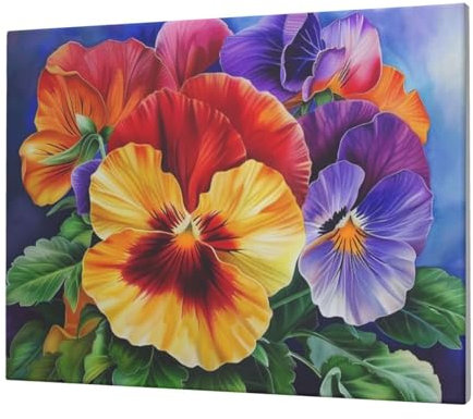 YKLJG Kunstdruck auf Leinwand, Stiefmütterchen, Perfektion, 40 x 30 cm, dekorative Kunstwerke, Bilder, gerahmtes Kunstwerk für Schlafzimmer, Wohnzimmer und Büro