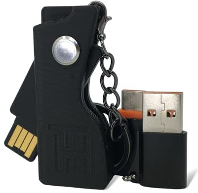 HOLDTAG Custodia Portachiavi per YubiKey 5 NFC e 5C NFC con Adattatori | Compatibile con chiave di sicurezza Yubico Cecurity Key | Design Compatto | Cover (chiave non inclusa)