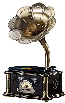 Vintage Gramophone Phonograph Bluetooth Vinyl Record Player - European Style Nostalgic Living Room Ornaments
