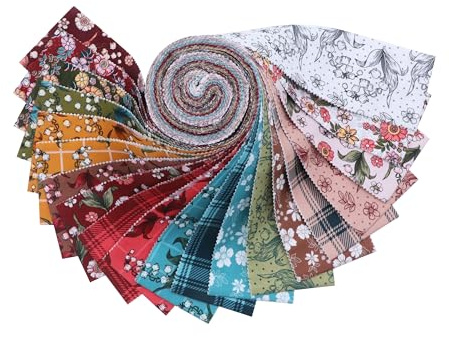 Timeworn Petals Jelly Roll – 20 tiras de algodón precortadas de 2.5 x 44 pulgadas, rollo de tela para acolchado, patchwork, costura y manualidades (100% algodón, 150 g/m²)