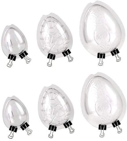 Generic 6 Piezas Molde de Chocolate Huevo de Pascua Transparente Molde para Hornear Accesorios para Repostería Seguro y Flexible para Bombones y Galletas Color Aleatorio