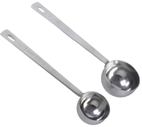AMISENK 2PCS Long Handle Tablespoon Measuring Spoons 304Stainless Steel Utensils Suitable For Measurement In Cooking Hanging Hole Spoon