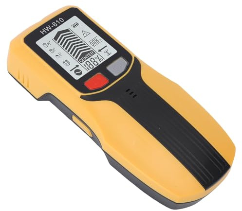 Fafeicy Rilevatore di Pareti del Display LCD, Scanner per Pareti per Cercatore da 5 in 1 con Schermo HD per Rilevamento di Fili in Metallo in Legno e Allarme (YELLOW)